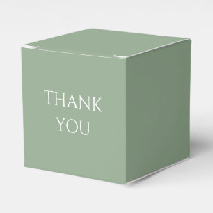 Sage Green & White Script Wedding Thank You Favor Box