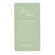 Sage Green & White Thank You Favour Sticker