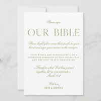 Sage Green & White Wedding Our Bible Sign