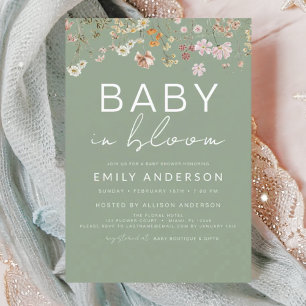 Sage Green Wildflower Baby in Bloom Baby Shower