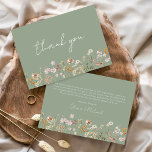 Sage Green Wildflower Baby in Bloom Baby Shower Thank You Card<br><div class="desc">Express your gratitude in style with our Wildflower Baby Shower Thank You Cards from our Party Collection. These cards are a delightful and meaningful addition to your baby shower, allowing you to thank your guests with a touch of rustic elegance. Each thank you card in this collection features delicate wildflower...</div>