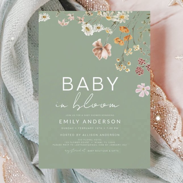 Sage Green Wildflower Baby in Bloom Shower (Creator Uploaded)