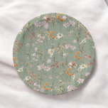Sage Green Wildflower Boho Baby Shower In Bloom Paper Plate<br><div class="desc">Looking for the perfect paper plates to elevate your wildflower boho baby shower decor? Look no further than these gorgeous and whimsical napkins! Made from high-quality materials and featuring a beautiful wildflower print, these napkins are sure to impress your guests. With their bohemian-inspired design and soft, delicate colours, these paper...</div>