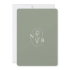 Sage Green Wildflower Boho Wedding Modern Monogram
