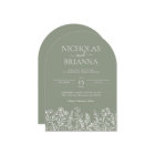 Sage Green Wildflower Boho Wedding Modern Monogram