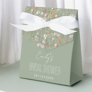 Sage Green Wildflower Bridal Shower In Bloom Favor Box