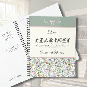 Sage Green Wildflower Clarinet Rehearsal Planner