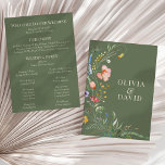 Sage Green Wildflower Meadow Wedding Program<br><div class="desc">Introducing our "Sage Green Wildflower Meadow Wedding Program, " a perfect blend of elegance and natural beauty. This program has a serene sage green backdrop and a whimsical watercolor wildflower meadow design. The delicate taupe lettering adds a subtle and sophisticated touch. Guide your guests through your special day with style...</div>