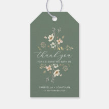 Sage Green Wildflower Wedding Favour Thank You