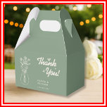 Sage Green Wildflower Wedding Thank You Favor Box<br><div class="desc">Sage Green Wildflower Wedding Thank You Favour Boxes | Rustic Botanical Floral Treat Boxes Send your guests home with a sweet token of appreciation tucked into our delightful Sage Green Wildflower Wedding Thank You Favour Boxes! These charming boxes feature delicate watercolor wildflowers and lush sage green greenery, creating a serene...</div>