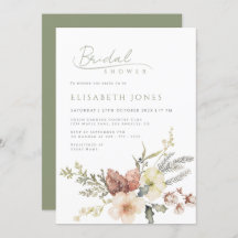 Sage Green Winter Christmas Floral Bridal Shower