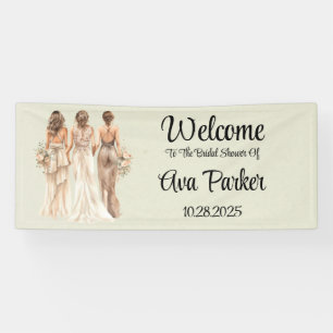Sage Green with Bridesmaids Bridal Shower Welcome Banner
