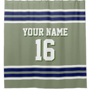 Sage Green with Navy White Stripes Sports Jersey