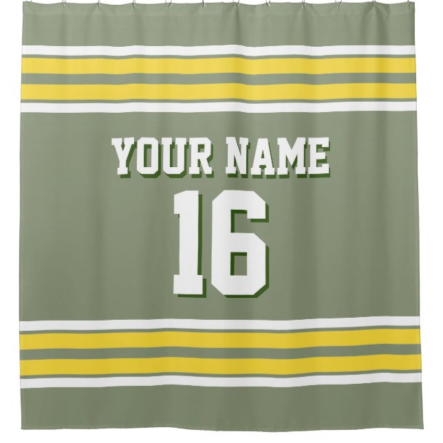 Sage Green with Yellow White Stripes Sports Jersey (Front)