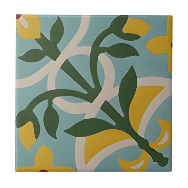 sage green yellow  texture tiles (Front)