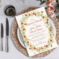 Sage Green Yellow Wildflower Rehearsal Dinner