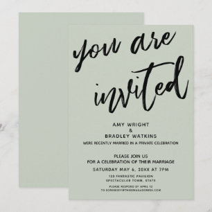Sage Green You Are Invited Post-Wedding Reception Invitation