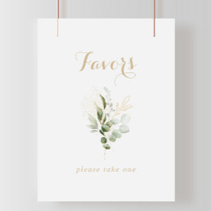 Sage Greenery Eucalyptus Gold Favours Sign