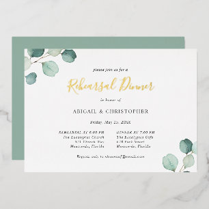 Sage Greenery Eucalyptus Rehearsal Dinner Gold