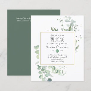 Sage Greenery Eucalyptus Wedding BUDGET Invites