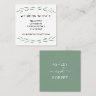 Sage Greenery Wedding Website Card, Botanical Enclosure Card
