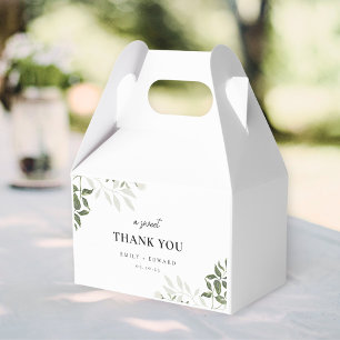 Sage Greenery & White Floral A Sweet Thank You Favor Box