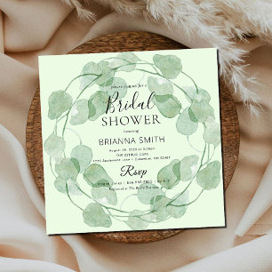 Sage GreenWatercolor Greenery Bridal Shower Invitation