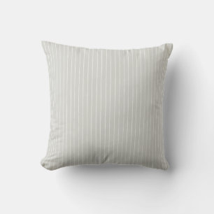 Sage Grey Cream Stripe Minimalist Pattern Throw Pillow