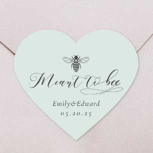 Sage Heart Meant to Bee Wedding Honey Jar Favour Sticker