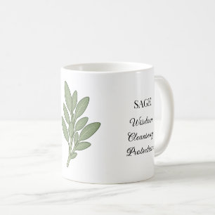 Sage Herb Illustration and Uses Coffee Mug
