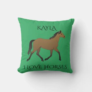 SAGE HORSE PERSONALIZED THROW PILLOW. PILLOW