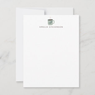 Sage Hygge Coffee Mug Illustration Personalized Card