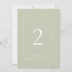Sage   Imitation Gold Frame Wedding Table Number
