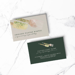 Sage ivory Bakery Spatula Cake Brush Floral Business Card