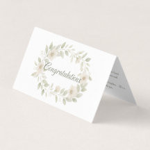 Sage & Ivory Floral Wedding Congratulations Card 