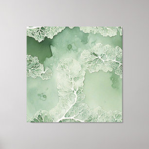 Sage Lace Lichen Abstract - Organic Modern Canvas Print