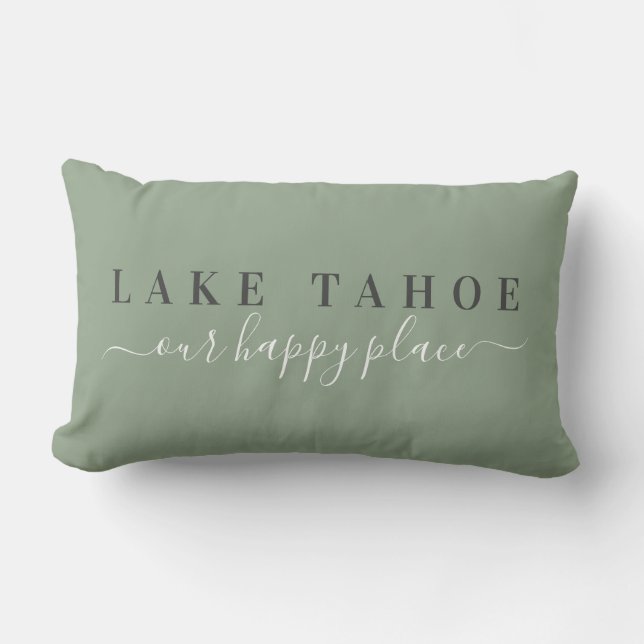 Sage Lake Tahoe Happy Place  Lumbar Pillow (Front)