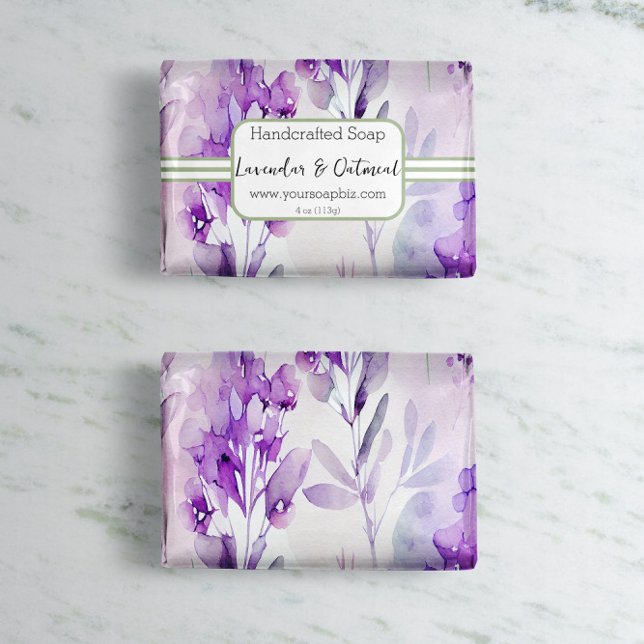 Sage & Lavendar Watercolor Soap Wrap Paper Sheet (Creator Uploaded)