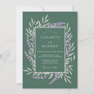 Sage Lavender Botanical Flourish Wedding Invitation