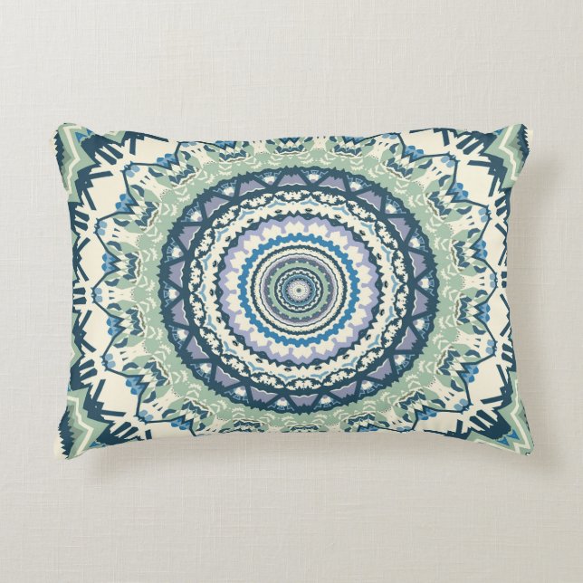 Sage Lavender Mandala Accent Pillow (Front)