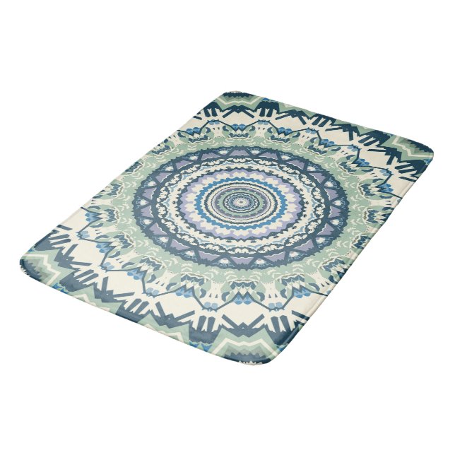 Sage Lavender Mandala Bath Mat (Angled)
