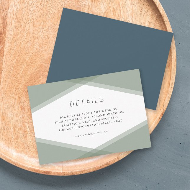 Sage Layered Geometric & Blue Slate Details Enclosure Card (Creator Uploaded)