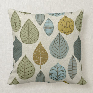 Sage Leaves Throw Pillow