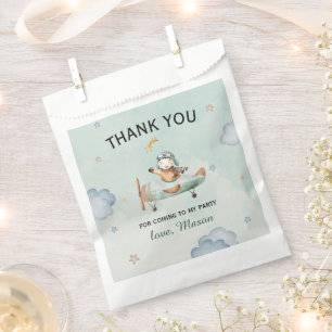 Sage Little Aviator Time Flies 1st Birthday Favour Bag