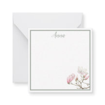 Sage Magnolia Personalized Note Card