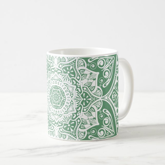 Sage Mandala Coffee Mug (Front Right)