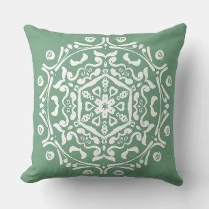 Sage Mandala Throw Pillow