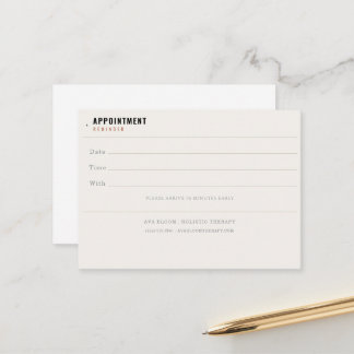 Sage Minimal Appointment Reminder Card for Wellnes