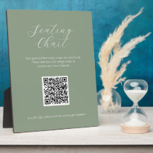 Sage Minimal Chart Sign with QR Code Plaque