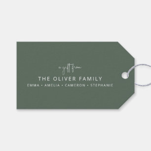 Sage Minimal Personalized A Gift From Family Name  Gift Tags